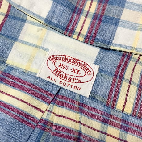 1960〜70's Brooks Brothers Indian Madras L/S Shirt