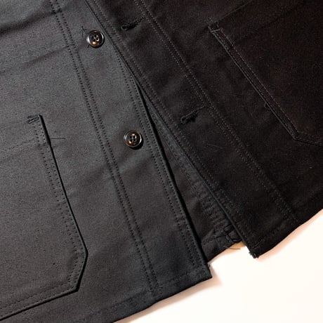 1950's Dubure&Deverchere Black Moleskin Jacket Deadstock