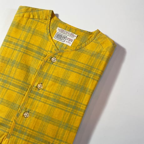 1960's DONEGAL Indian Madras Henleyneck S/S Shirt Deadstock