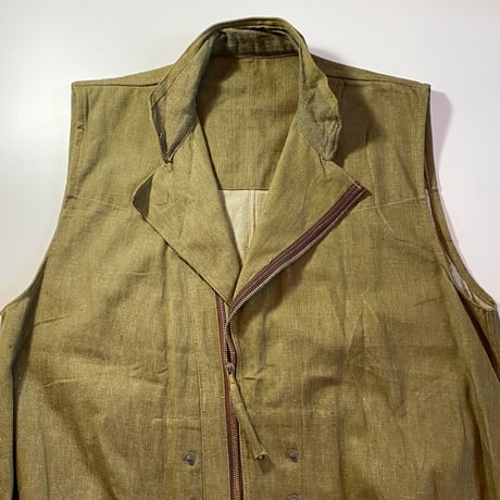 1940's British Military Green Denim Vest Deadstock