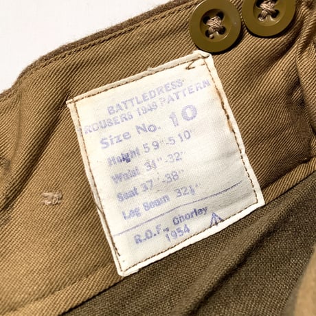 1950's British Army Battledress Wool Trousers Deadstock