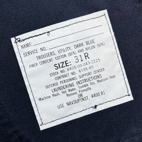 1980's US.NAVY Utility Trousers