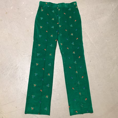 1960's〜 JOHN HORAN Corduroy Embroidery Trousers Deadstock