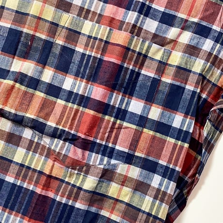 1960's BASKIN Indian Madras L/S Shirt Deadstock