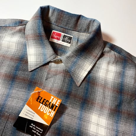 1960〜70's Super Macy Rayon L/S Shirt Deadstock