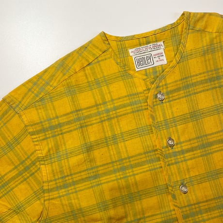 1960's DONEGAL Indian Madras Henleyneck S/S Shirt Deadstock