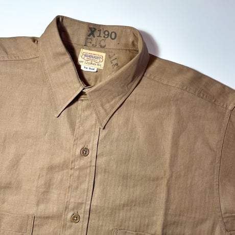 1950's HEADLIGHT Herringbone L/S Shirt Deadstock