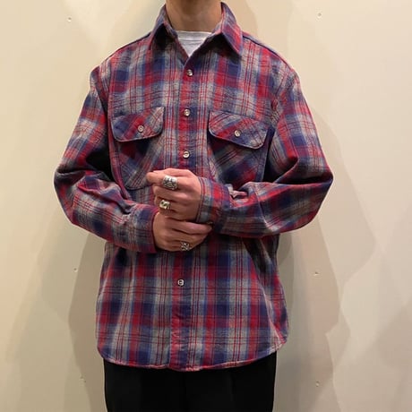 1990's FIVE BROTHER Heavy Flannel L/S Shirt