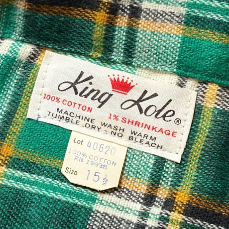 1960's King Kole Heavy Flannel L/S Shirt Deadstock