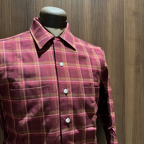 1960's OVEN BAKED Rayon L/S Shirt Deadstock
