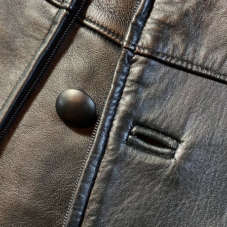 1980's French Military Leather Motor Cycle Coat Deadstock