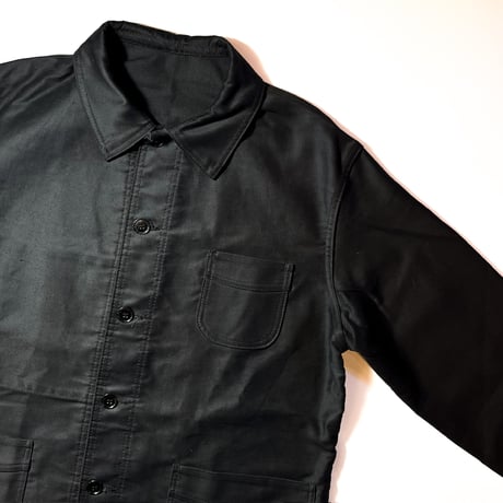 1940〜50's LE MONT ST MICHEL Black Moleskin Jacket Deadstock