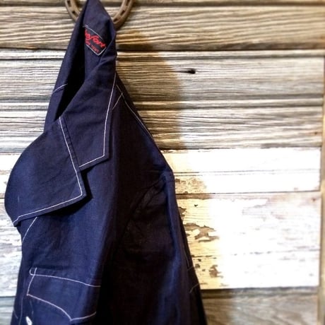 1940's French Indigo Linen Work Jacket Deadstock