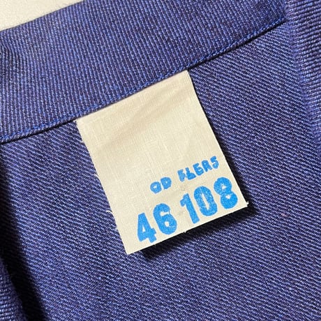 1950's French Unknown Blue Chambray Atelier Coat Deadstock