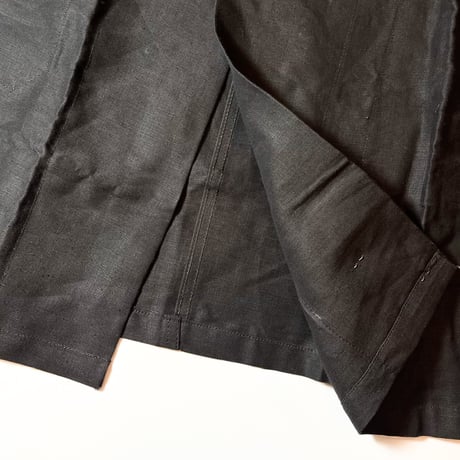 1950's AU MOLINEL Black Linen Coat Deadstock