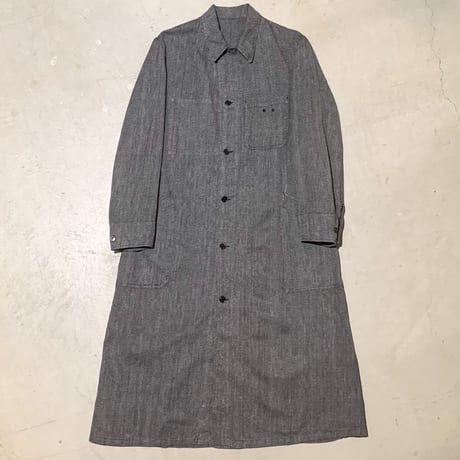 1940〜50's French Military Black Chambray Atelier Coat Deadstock