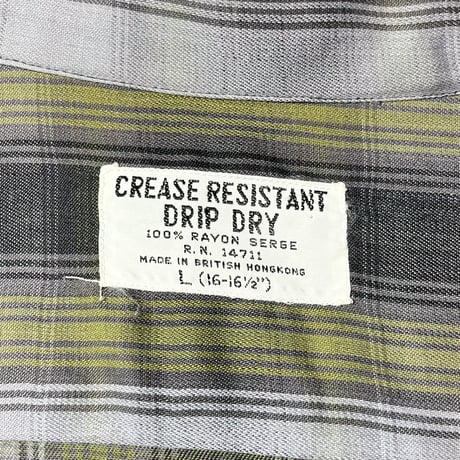1960's CREASE RESISTANT Rayon L/S Shirt