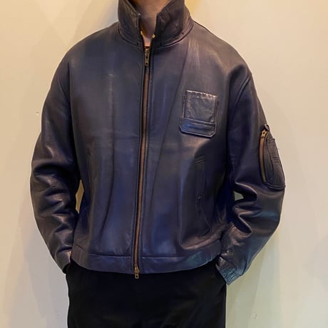 1980's French Military Leather Pilot Jacket