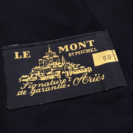1950's LE MONT ST MICHEL Black Moleskin Jacket Deadstock