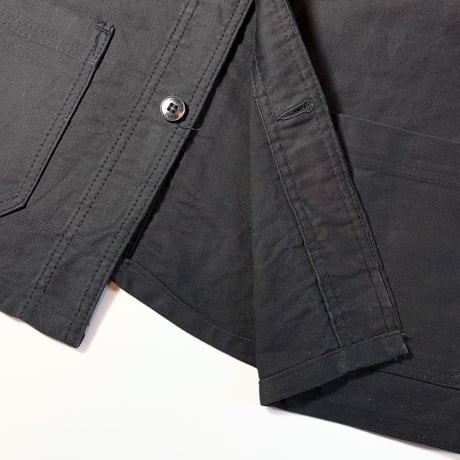 1950's French Unknown Black Moleskin Jacket
