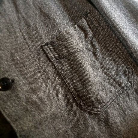 1950's French Unknown Black Chambray Atelier Coat