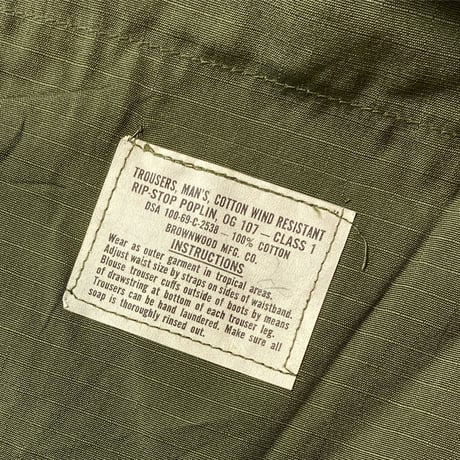 1960's US.ARMY Jungle Fatigue 4th Trousers Deadstock