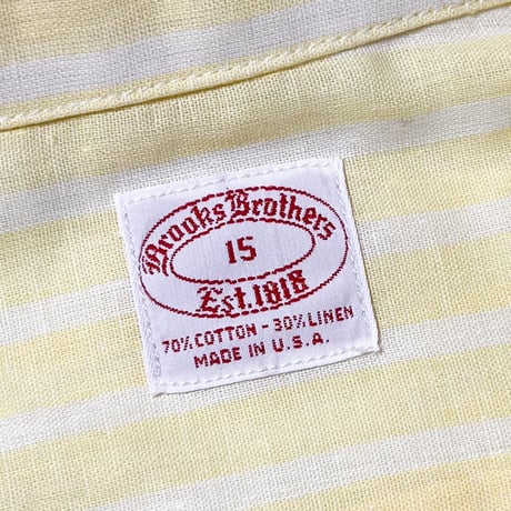 1980's Brooks Brothers Cotton&Linen S/S Shirt Deadstock