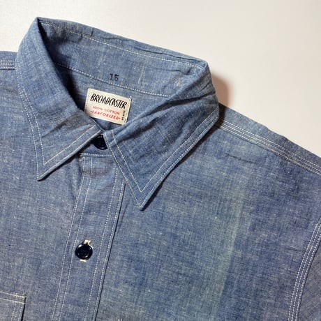 1960's BROADCASTER Chambray L/S Shirt Deadstock