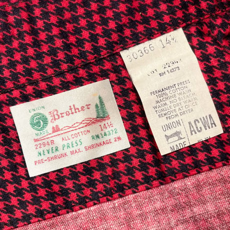 1960's〜 5 Brother Flannel L/S Shirt Deadstock