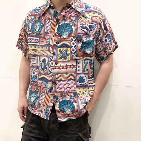 1950's KUONAKAKAI Rayon Hawaiian S/S Shirt