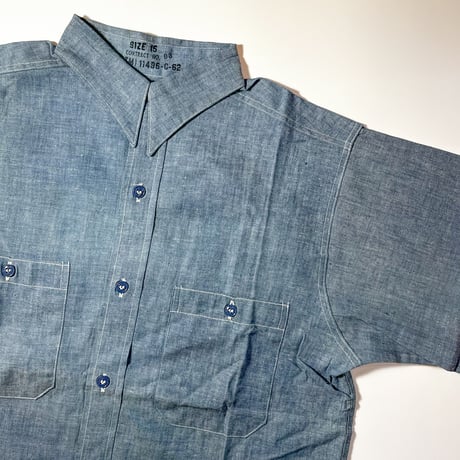 1960's US.NAVY Chambray L/S Shirt Deadstock