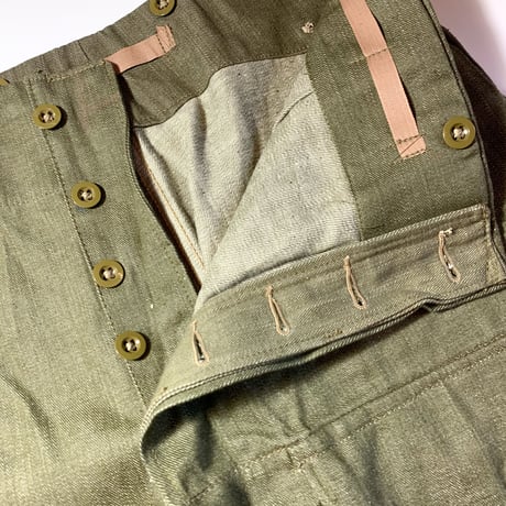 1950's British Army Green Denim Trousers Deadstock