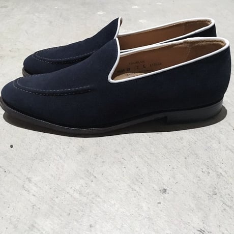 2000's CROCKETT&JONES Navy Suede Loafers