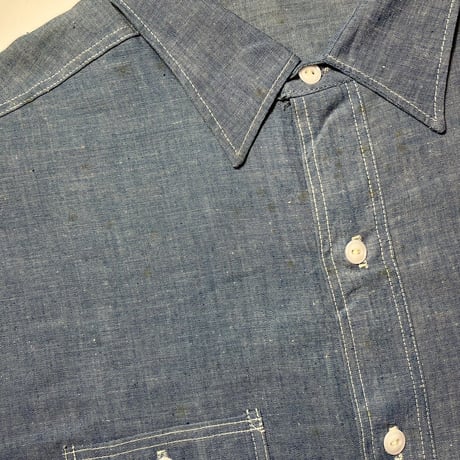 1960's Unknown Chambray L/S Shirt Deadstock