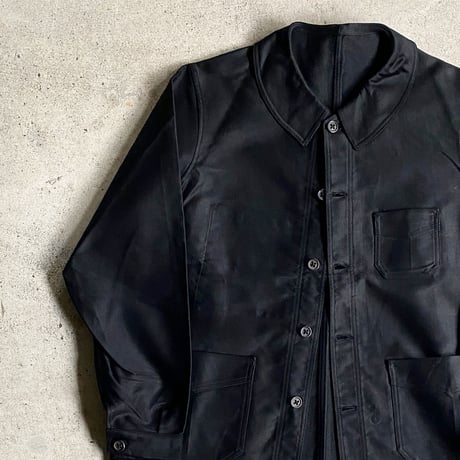 1940's LE MONTAGNARD Black Moleskin Jacket Deadstock