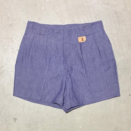 1950〜60's French Navy Linen Short Pants Deadstock