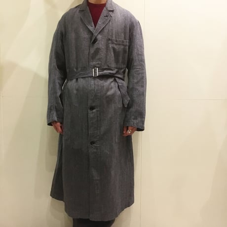 1950's French Unknown Black Chambray Atelier Coat