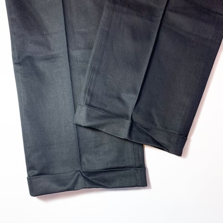 1960's HOUSE OF NATIONS Cotton Trousers Black Deadstock