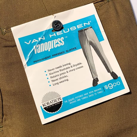 1960's VAN HEUSEN Tapered Slacks Deadstock