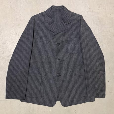 1940's LE CHOLETAIS Herringbone Chambray Work Jacket Deadstock