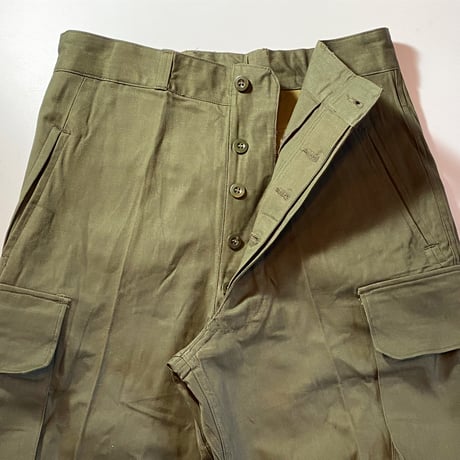 1950〜60's French Army Herringbone Trousers Deadstock
