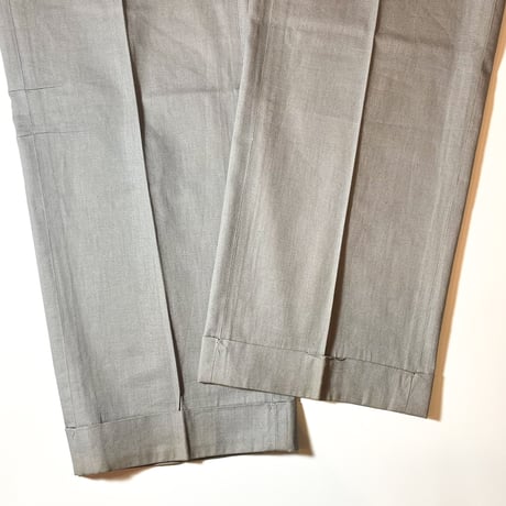 1940〜50's Unknown Gray Matt Cotton Trousers Deadstock