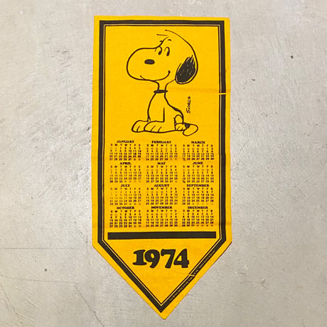 1970's Snoopy Calendar Pennant