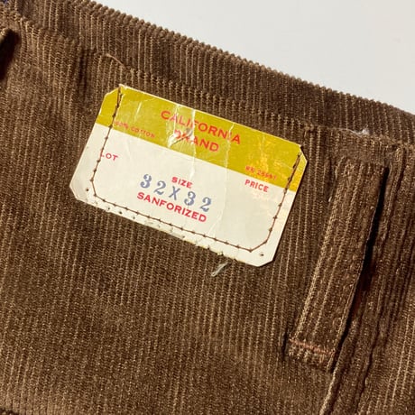 1970's〜 CALIFORNIA BRAND Corduroy Trousers Deadstock