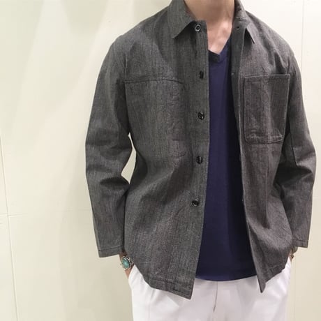 1940's French Unknown Black Chambray Jacket