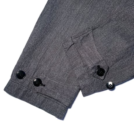 1950's FOR TISS GARANTI BOUSSAC Black Chambray Atelier Coat
