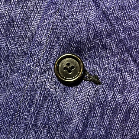 1940's French Military Herringbone Linen Jacket Deadstock