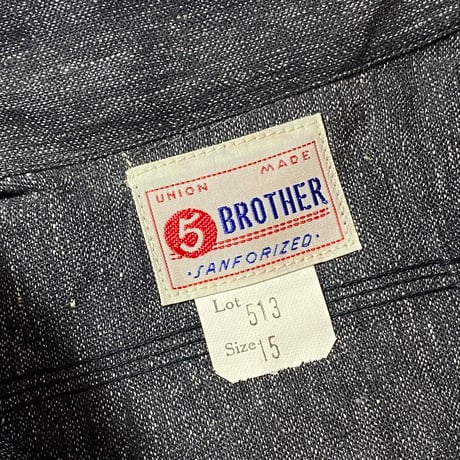 1940〜50's 5 BROTHER Black Chambray L/S Shirt Deadstock