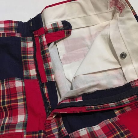 1970's Unknown Indian Madras Patchwork Short Pants