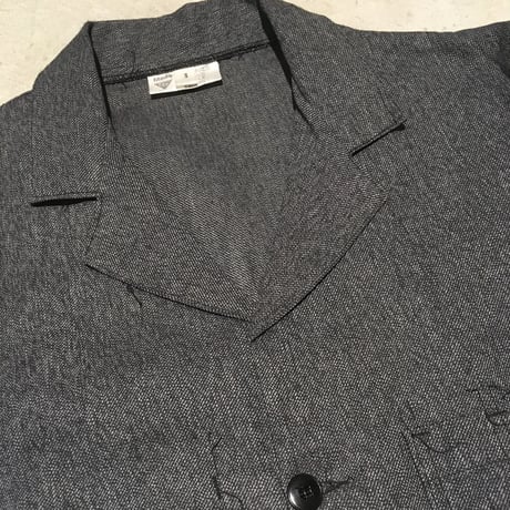 1950's French Unknown Black Chambray Atelier Coat Deadstock